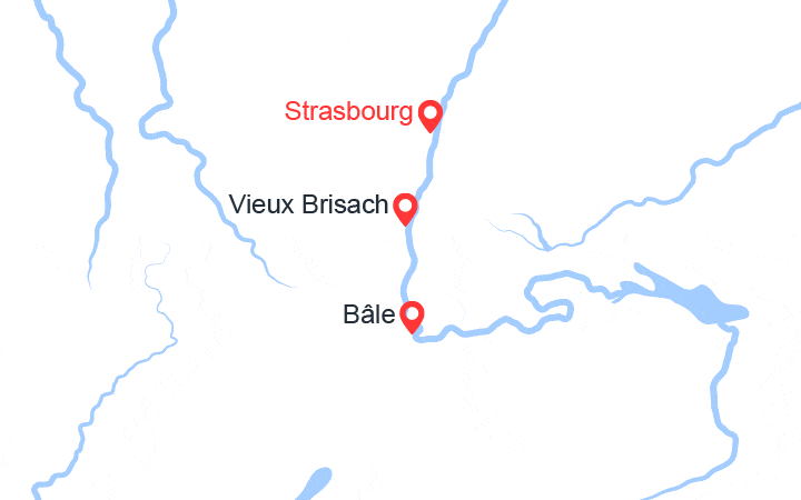 Carte itinéraire croisière Du cœur de l'Alsace aux sommets des Alpes suisses ( JUF_PP)