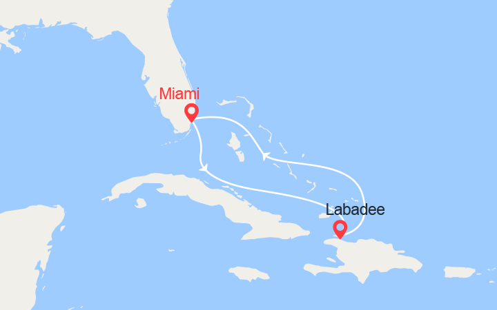 Carte itinéraire croisière Haïti