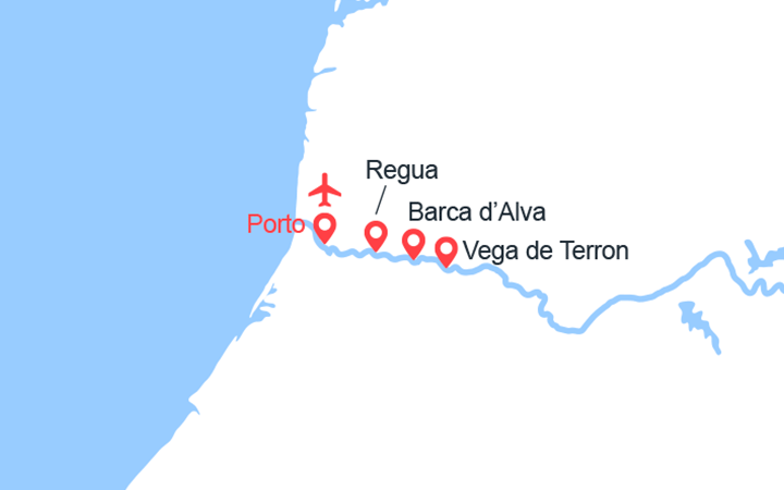 Carte itinéraire croisière L'Or du Douro