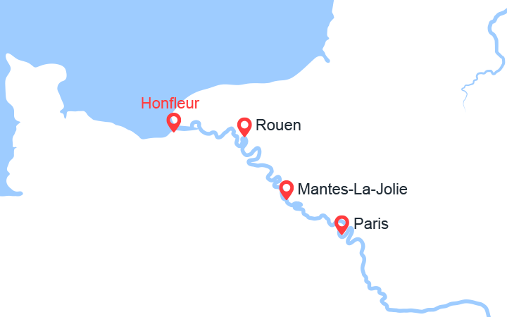 Carte itinéraire croisière La Seine et ses méandres, un fleuve unique (HFP_PP)