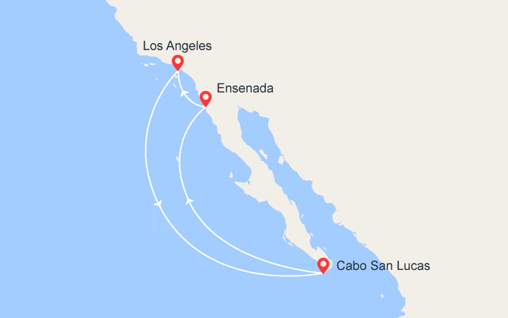 Carte itinéraire croisière Riviera Mexicaine