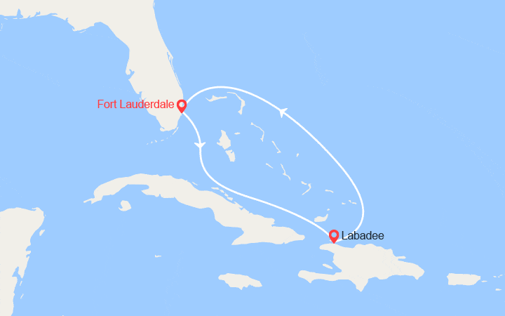 Carte itinéraire croisière Escapade à Grand Turk