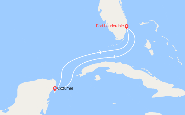 Carte itinéraire croisière Escapade au Mexique