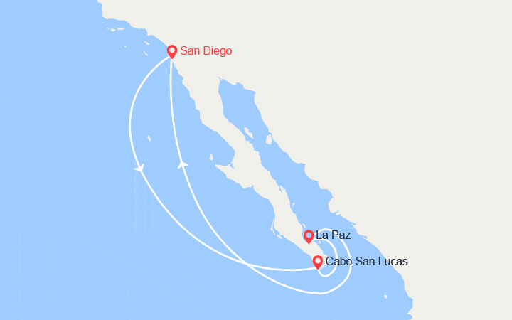 Carte itinéraire croisière Escapade au Mexique