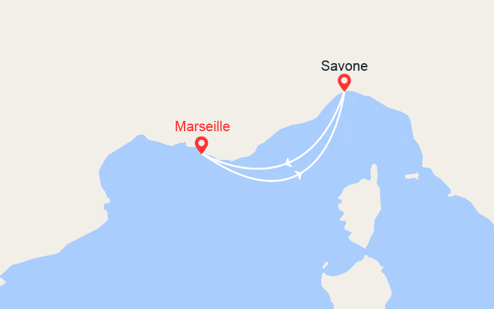 Carte itinéraire croisière Escapade en Italie