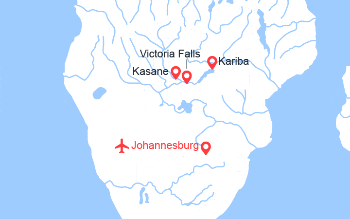 Carte itinéraire croisière L'Afrique Australe : Expérience Inédite aux confins du monde (11Z)