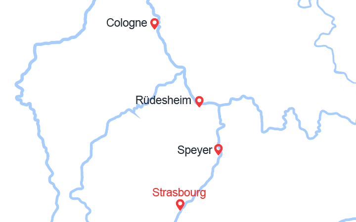 Carte itinéraire croisière La magie des marches de Noël sur le Rhin (SKL_PP)