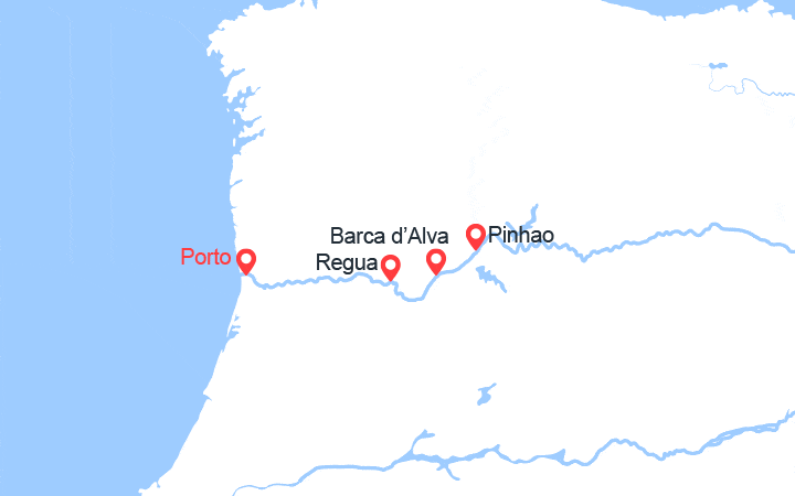 Carte itinéraire croisière La spectaculaire vallée du Douro