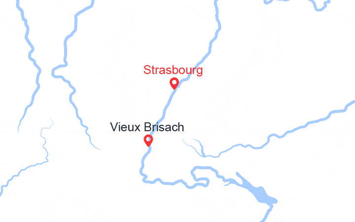 Carte itinéraire croisière Réveillon Rhénan sur les rives du Rhin Supérieur (REX_PP)
