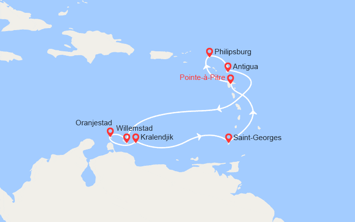 Carte itinéraire croisière Trésors Exotiques